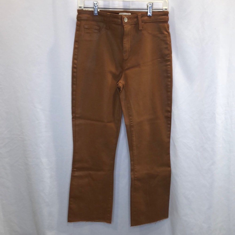 L’ Agence  Kendra High Rise Cropped Flair jean.  Sz 30.  Light brown.